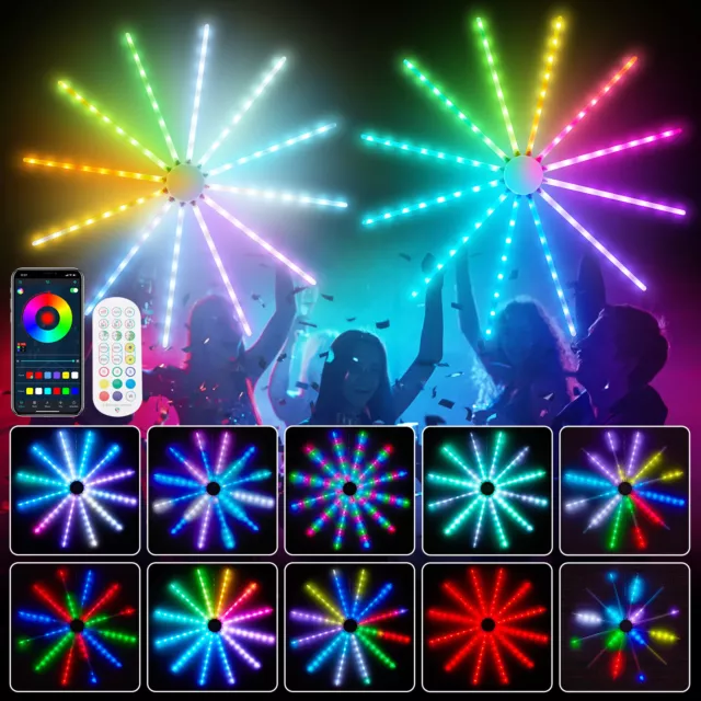 Bluetooth RGB LED Feuerwerk Lichterkette 18 Modi Traumfarben Weihnachtsdeko IP65