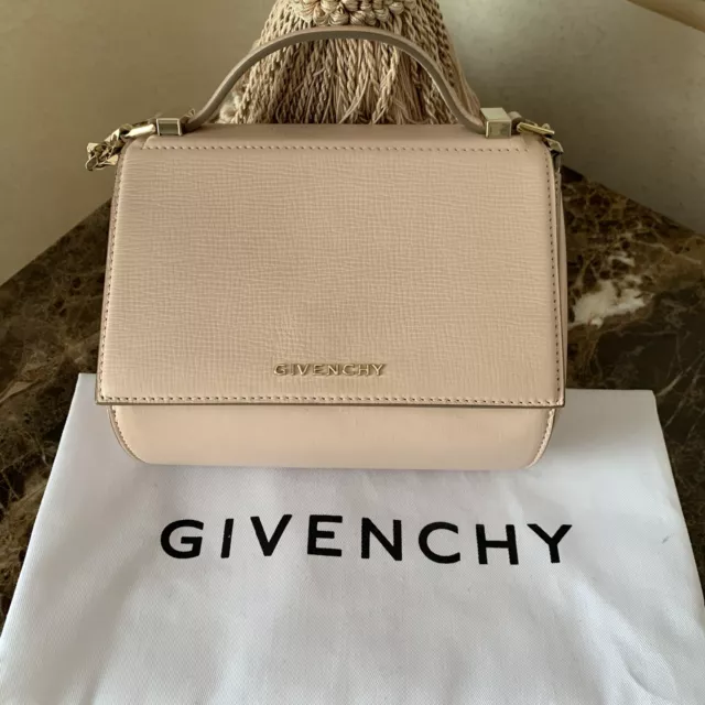 Givenchy Textured Calfskin Mini Pandora Box Cross Body Bag Nude Pink