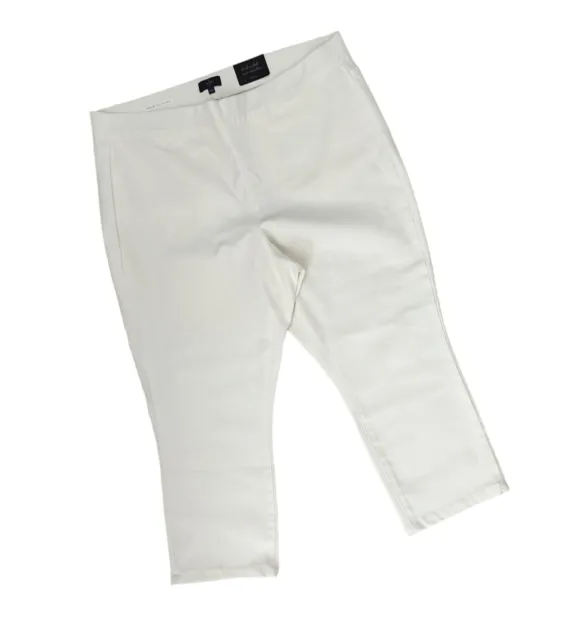 NYDJ Millie Pull On Ankle Crop White Jeans "Lift Tuck Technology" Size 18W.