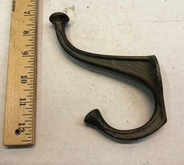 1 Vintage Large Brass Eastlake Victorian Style Coat Hat Hook Clothes Hall Tree