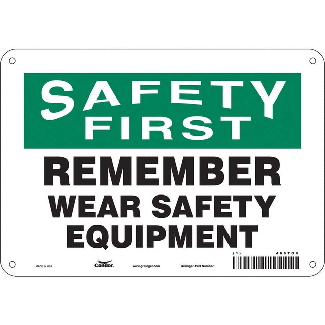 CONDOR 466T06 Safety Sign,7 inx10 in,Polyethylene