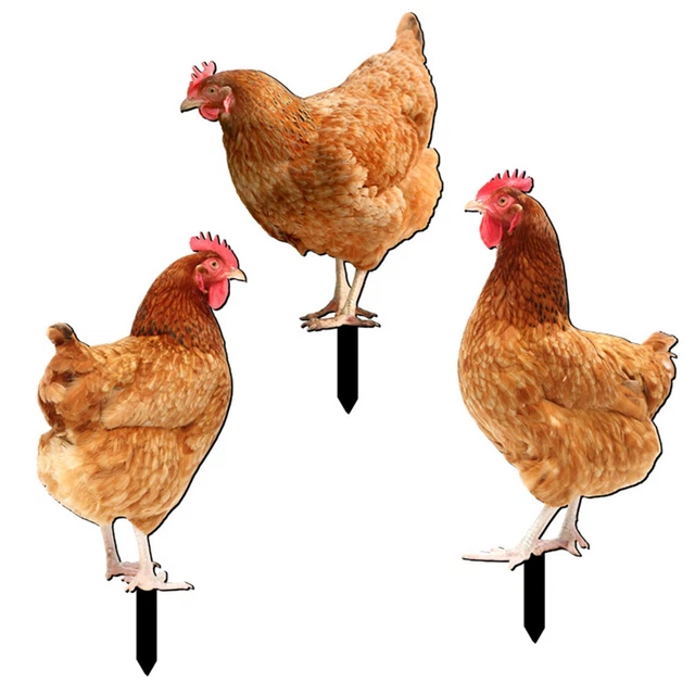 Acryl Huhn Farm Dekor 1/3 Stck. Niedliche Hof Schild Stangen für Außendekoration