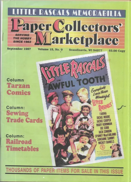 PAPER COLLECTORS’ MARKETPLACE, September 1997 - hobbyist magazine