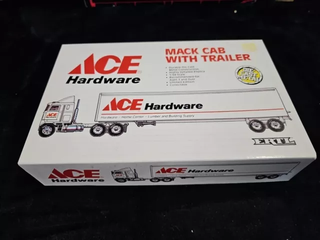 ERTL 1990 ACE HARDWARE LIMITED EDITION MACK CAB w/TRAILER REPLICA