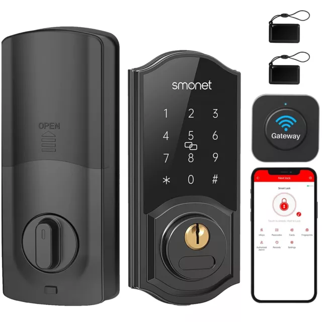 WiFi Door Lock Keyless Entry Bluetooth Electronic Digital Keypad Smart Deadbolt