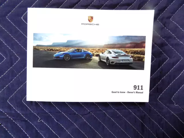 2018 Porsche 911 Carrera & Turbo Owners Manual  Original new gts convertible 991