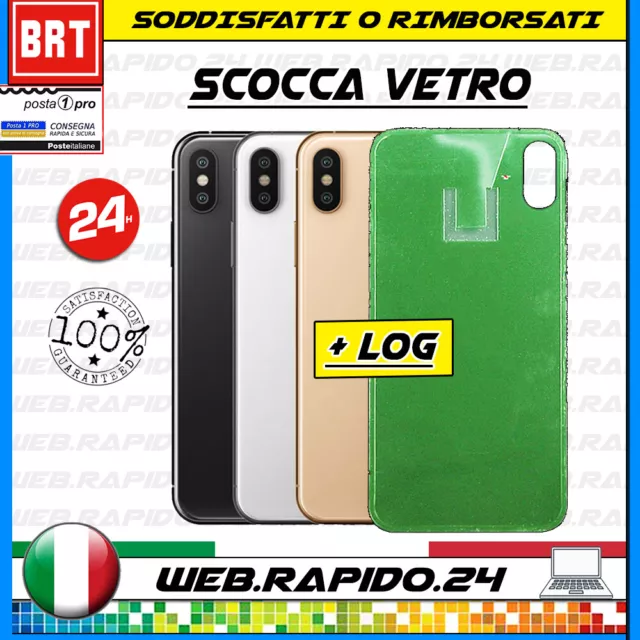 Vetro Back Cover Scocca Posteriore Biadesiva Per Apple Iphone Xs Big Hole