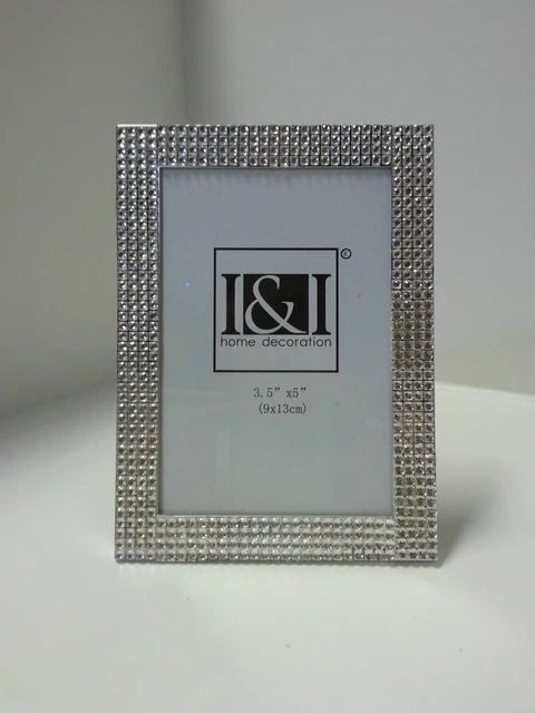 Portafoto cornice in metallo argento rodiato con cristalli 15,7 cm - OTTAVIANI HOME