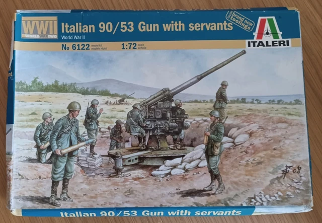 1/72e Italeri Canon Italien 90/53 WWII + équipe - Canons - Les Kits