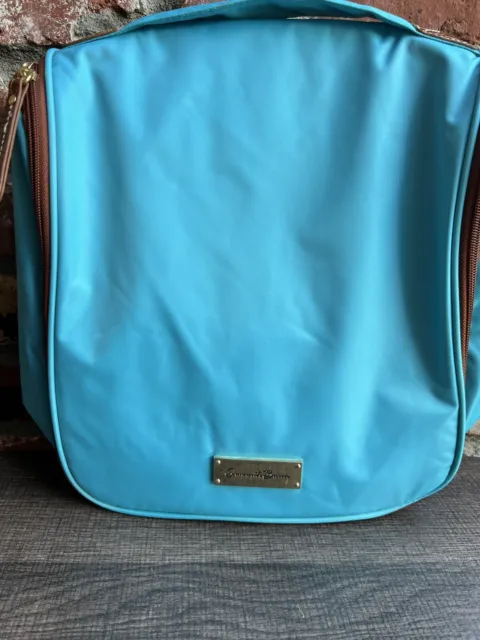 Samantha Brown Travel Makeup Beauty Case Organizer Hanging Bag Turquoise EUC