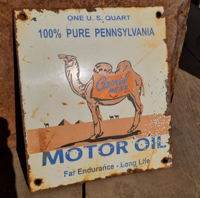 Vintage Old Antique Rare Pennsylvania Motor Oil Adv. Porcelain Enamel Sign Board