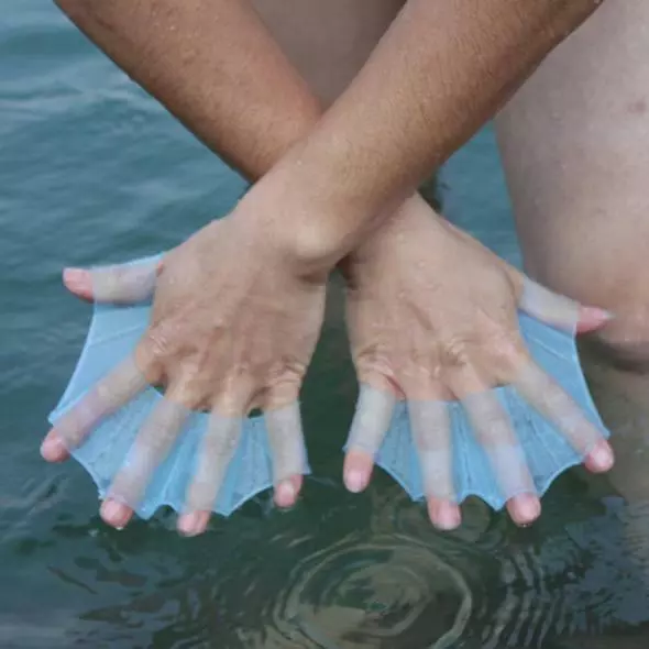 Menottes Flippers Nageoire Palme Doigt Grenouille Silicone Main Nageoire