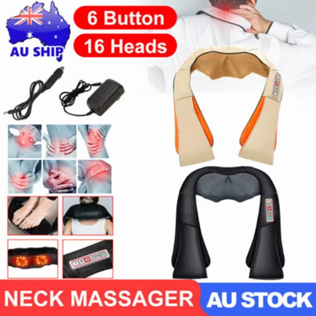 Neck Massager Shoulder Back Shiatsu Massage Electric Heat Deep Knead Pain Relief