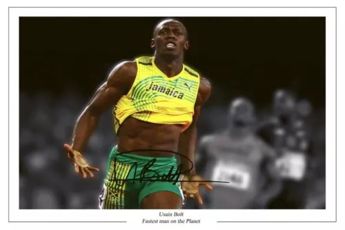 Usain Bolt 2008 Olympics Autograph Signed Photo Print 2