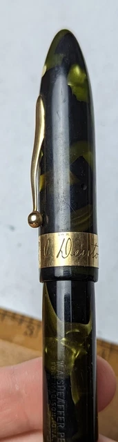 Sheaffer 14k Autograph Oversize Balance Green vintage fountain pen solid gold 7
