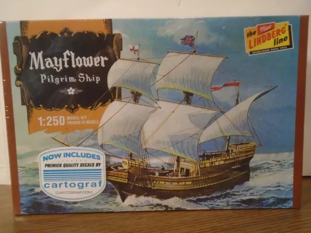 Lindberg #Hl215 1/250 Scale Mayflower Pilgrim Ship New In Sealed Box