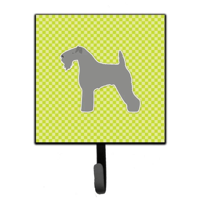 "Caroline's Treasures Kerry Blue Terrier Checkerboard Green Leash or Key Hold...