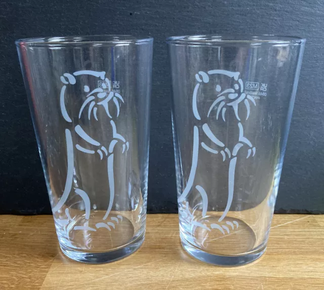 2 x Neu Otter Brauerei Pint Gläser Bier Ale Exeter Honiton Devon Pub Bar