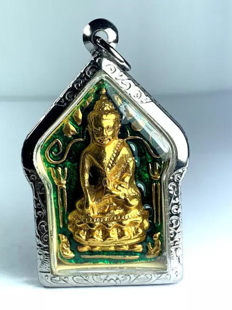 Code 11 Brass Phra Kring Khun Paen Holy Pendant Luck Fetish Talisman Thai Amulet