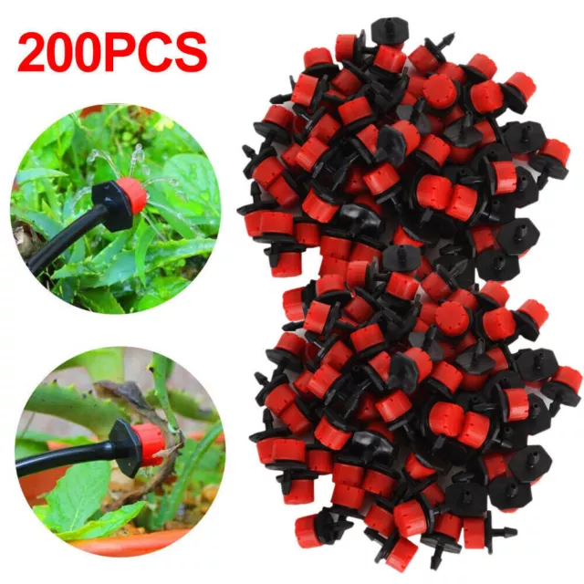 200x Garten-Emitter Tropfer Micro Drip Bewässerung Sprinkler Wasserspender DK