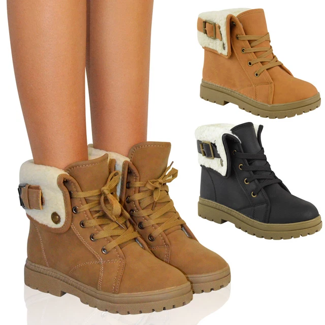 BOTTINES FEMMES TALON Plat Semelle Compens e Hiver Semelle Anti
