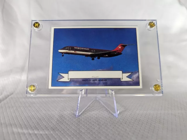 Northwest Airlines Douglas DC-9 Airplane Pilot Collector Card Display Case NWA