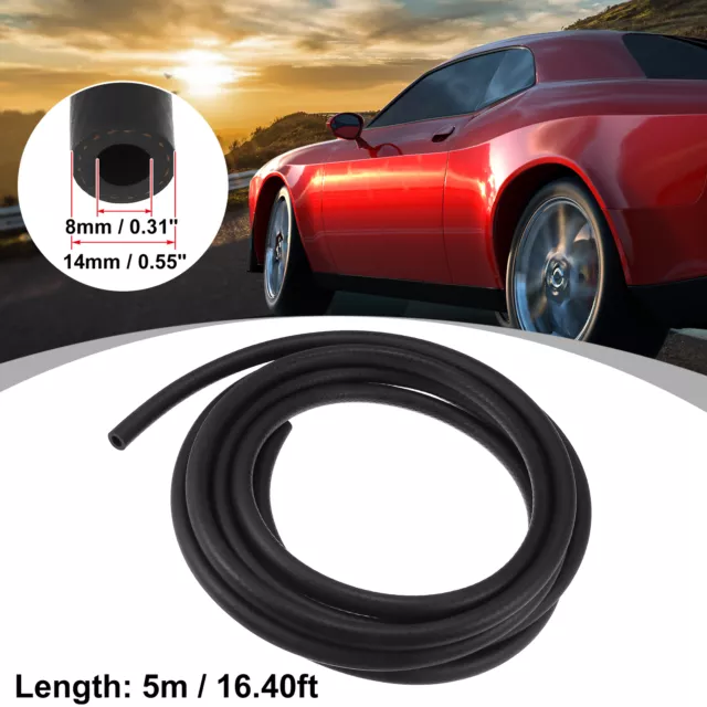 8mm/0.31" Flexible Car Heater Radiator Coolant Hose Engine Water Pipe 5m/16.40ft