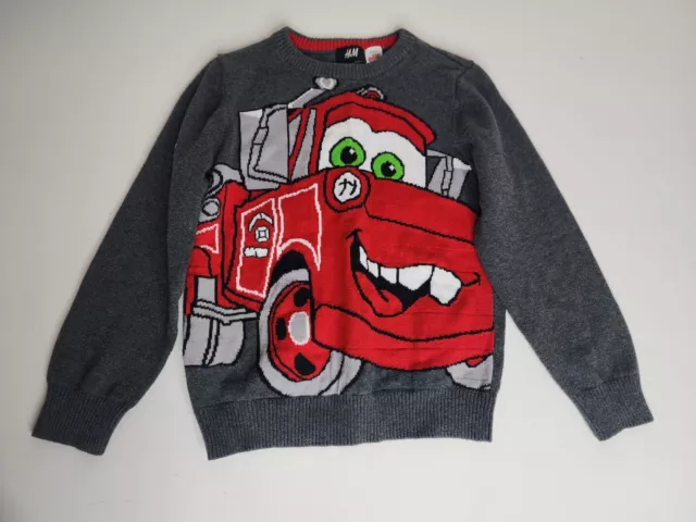 H&M Disney Cars Mater Sweater 4/6 Youth Grey Pullover