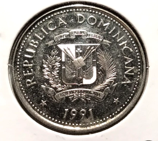 1991  Dominican Republic 25 Centavos Coin  - KM# 71 - (INV#8344)