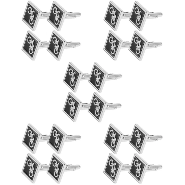 Set 5 Paia Gemelli In Seta Con Nodo - Eleganti Accessori Per Camicia Uomo E Donna - Foto 10