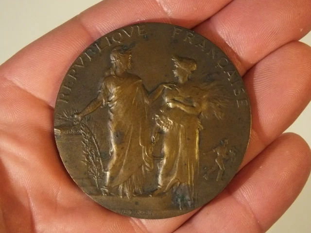 MÉDAILLE ARGENT SOCIÉTÉ D'HORTICULTURE 1912 PAR ALPHÉE DUBOIS 62,7 Gr. ! EUR 94,00 - FR