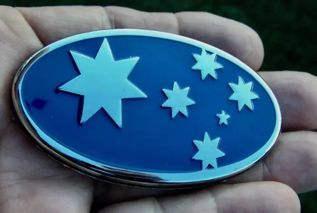 AUSSIE 75mm BLUE FLAG BADGE - SOUTHERN CROSS Metal Emblem *NEW* AUSTRALIA