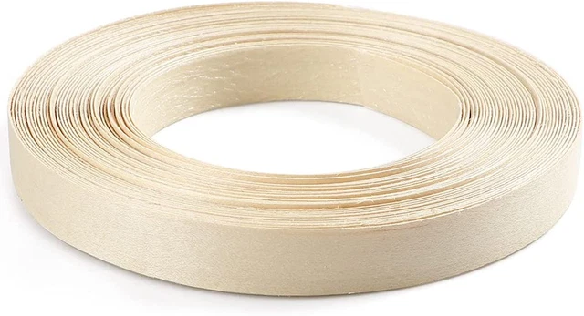 MOLIGOU Birch Wood Veneer Roll 3/4”×50’ Plywood Edge Banding Strips Flexible ...