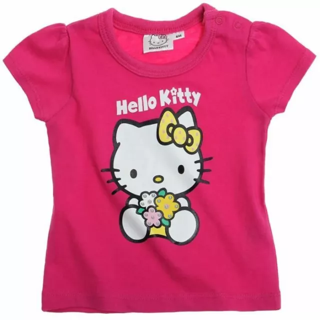 SANRIO t-shirt bébé HELLO KITTY rose taille 6 ou 12 mois manches courtes NEUF