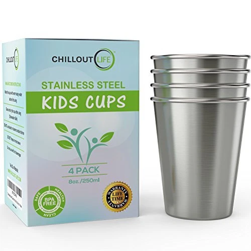 Stainless Steel Cups for Kids and Toddlers 8 oz - Stainless Ste...