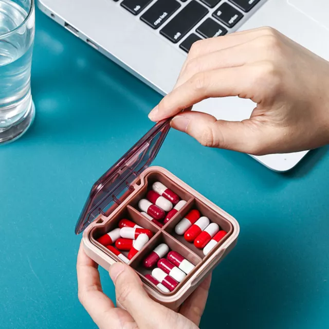 Medicine Organizer Pocket Portable Vitamins Travel Compartments Pill Box