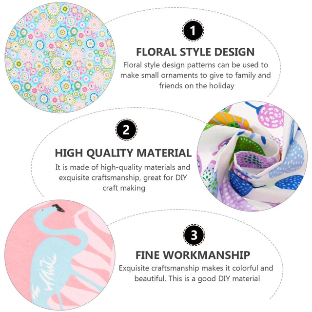 6 Pcs Cotton DIY Handcraft Patchwork Flower Squares Printed Quilting Fabric 2