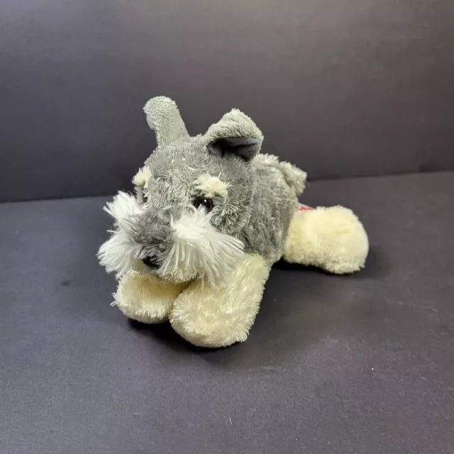 Aurora Mini Flopsie Schnauzer Stein Puppy Dog Gray White Plush Stuffed Animal