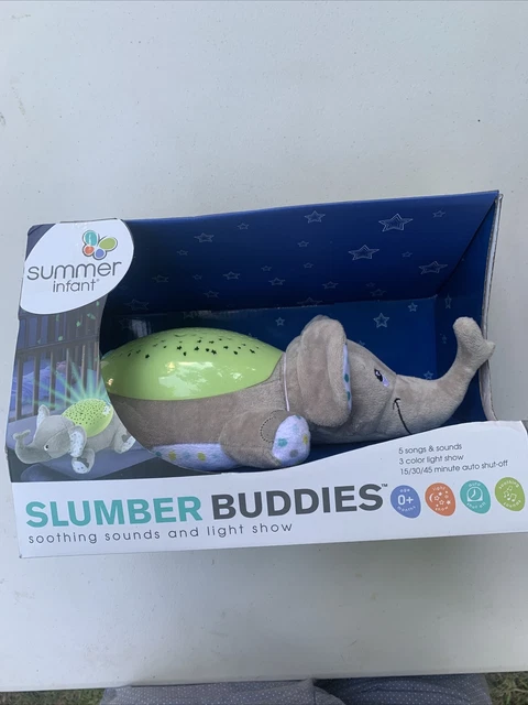 Summer Infant Slumber Buddies Gray Elephant Soothing Sounds and Light Show New