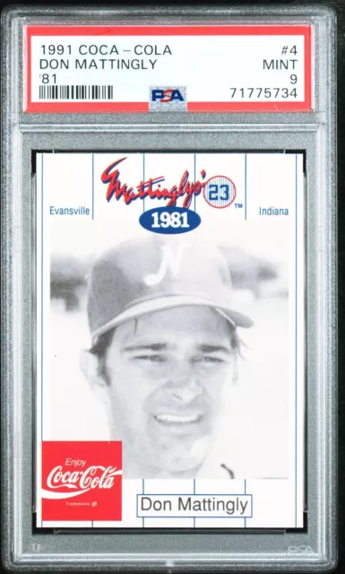 1991 Coca-Cola Don Mattingly 4 Don Mattingly '81 - Psa 9