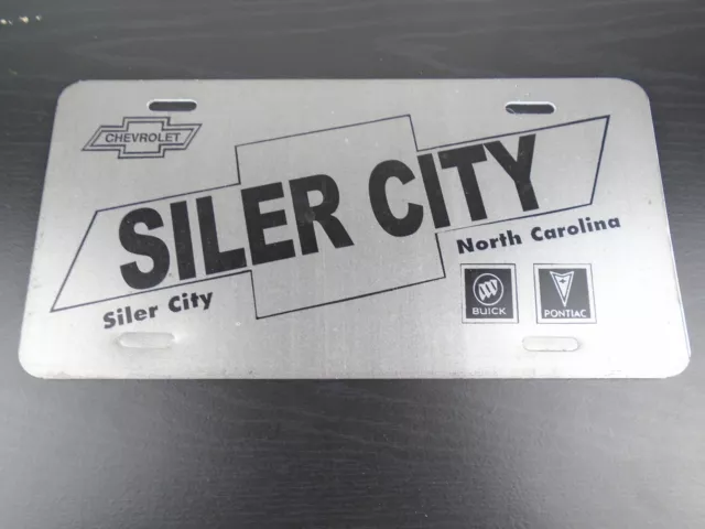 Car Dealership Booster License Plate Tag Sign Siler City Chevrolet Buick NC