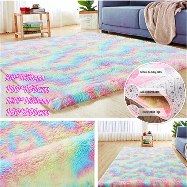 Fluffy Carpet Floor Rug Shaggy Living Room Area Bedroom Bedside Soft Mat Pad AUS