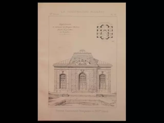 Pougues Les Eaux, Chateau Pavillon - 1896 - Architecture Board -