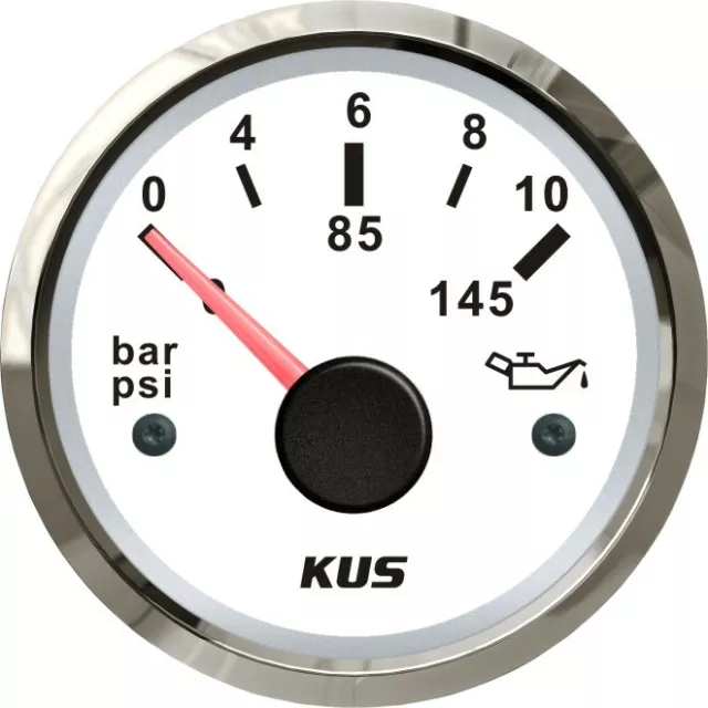 KUS Instrument, Öldruckanzeige, weiss, 10 – 180 Ohm, 0-10 bar