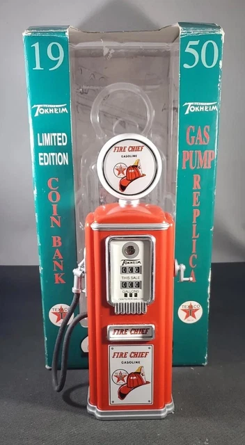 Gearbox Collectible/Tokheim: 1950 Texaco Gas Pump Piggy Bank w/Box, LE *Read*