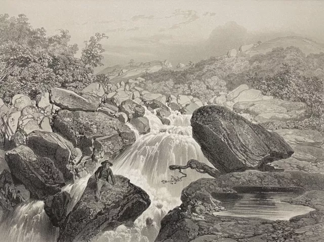 Cascade près de Saint-Herbot 1867 Finistère Bretagne