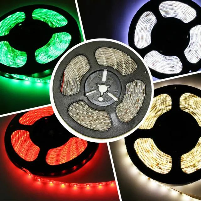 Bright 12V 5M 16.4ft 3528 5050 RGB SMD 300 LED Flexible Strip light with 3M Tape