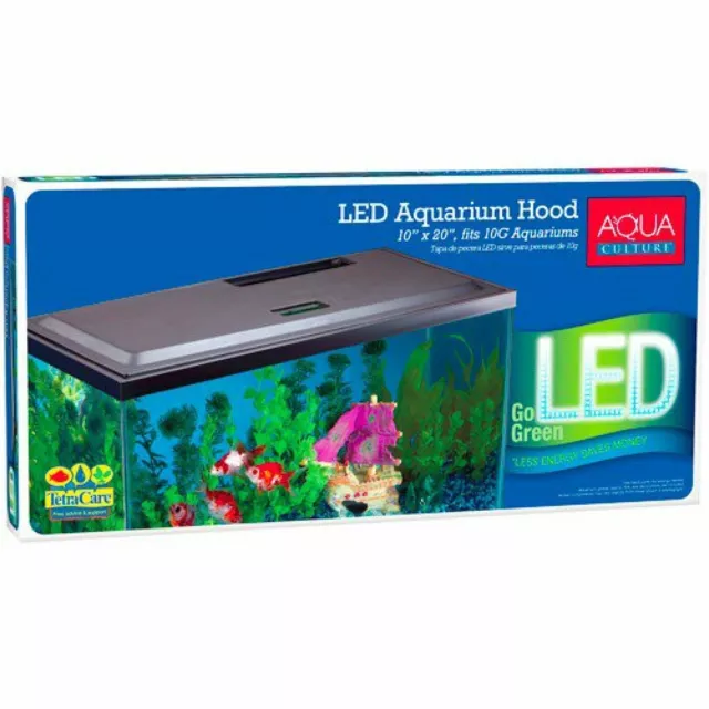 LED Light Fish Tank Hood For 10 Gallon Aquarium Lightweight Design