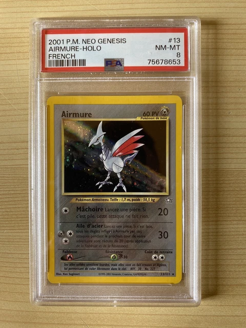 Carte Pokémon Airmure HOLO 13/111 PSA 8 Édition 2 Wizards Neo Genesis FR NO PCA