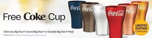 【Full set (6)  】McDonald's Coke Cup